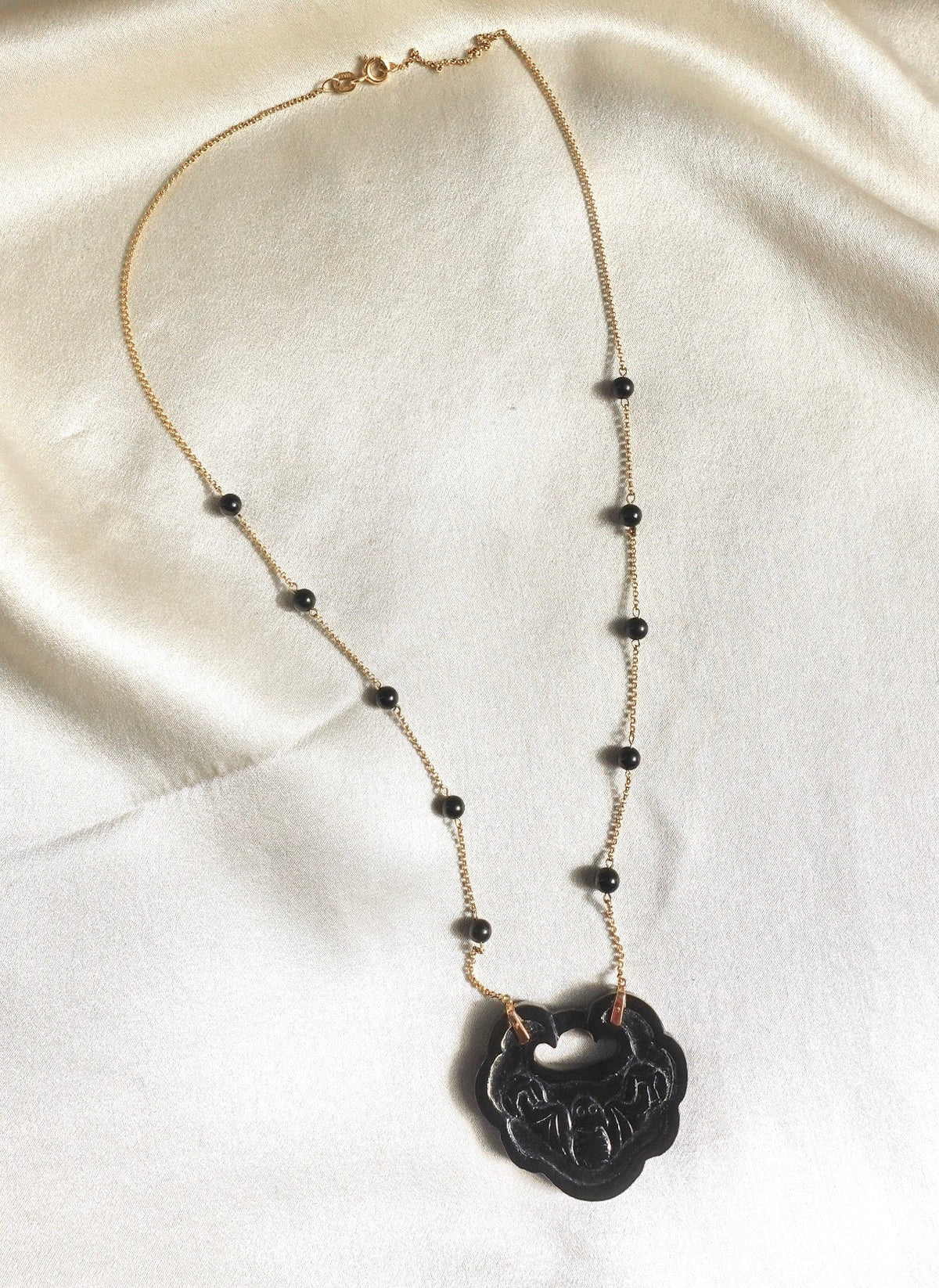 Bat Motif Longevity Lock Necklace