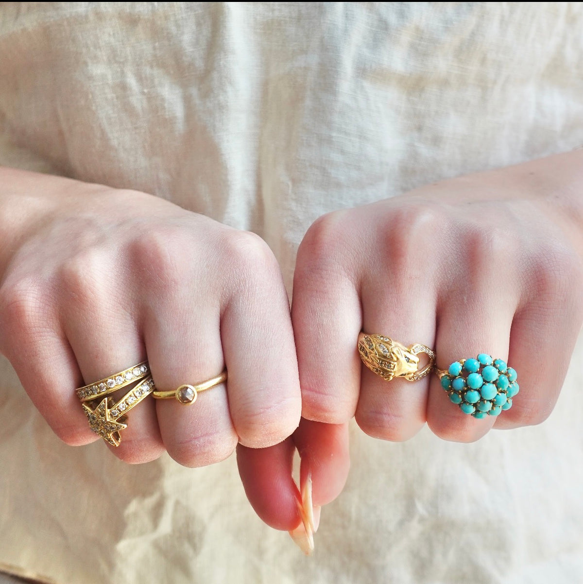 Turquoise Pave Ring