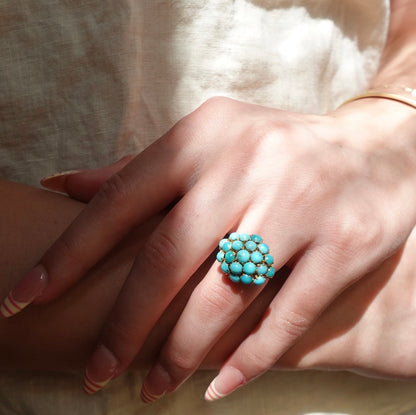 Turquoise Pave Ring