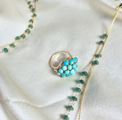 Turquoise Pave Ring