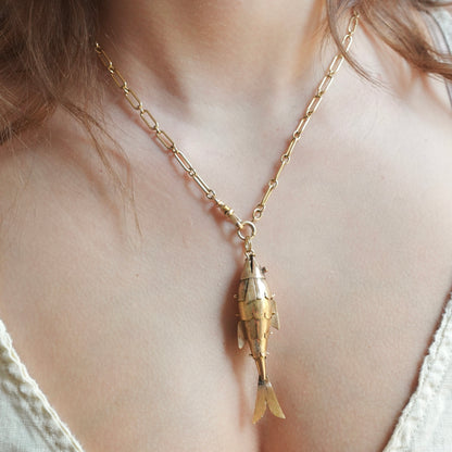 "Big Fish" 18K Italian Articulated Fish Pendant