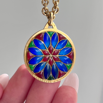 French Plique à Jour Enamel Pendant