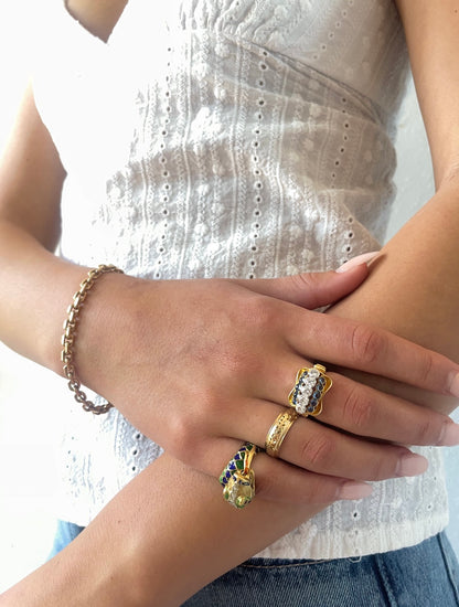 Italian Enamel Serpent Wrap Ring