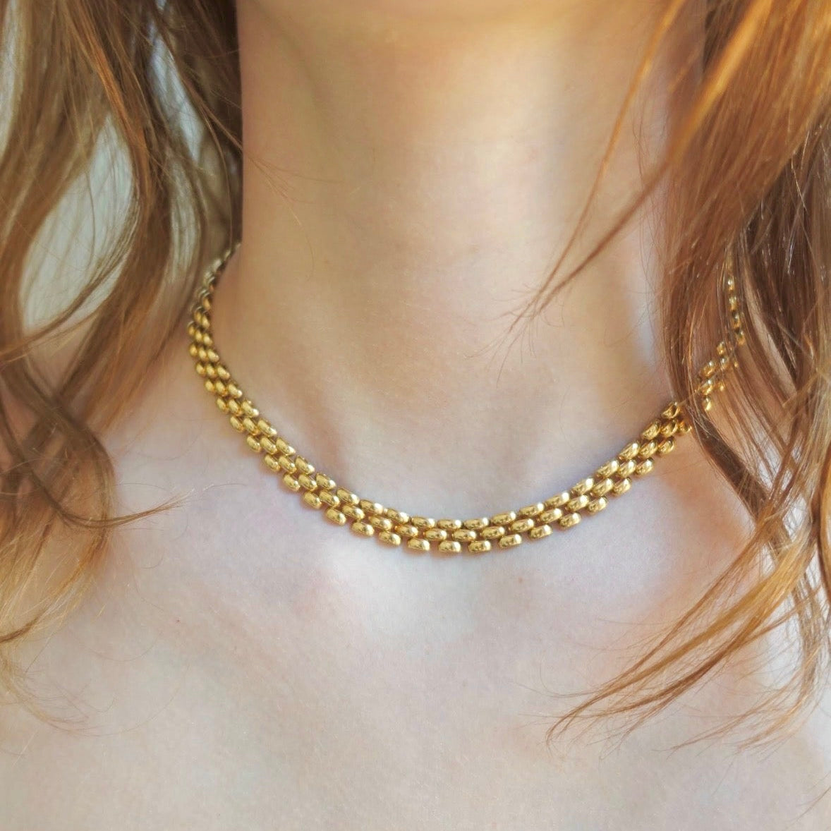 The Panther — 14K Italian Panther Link Necklace
