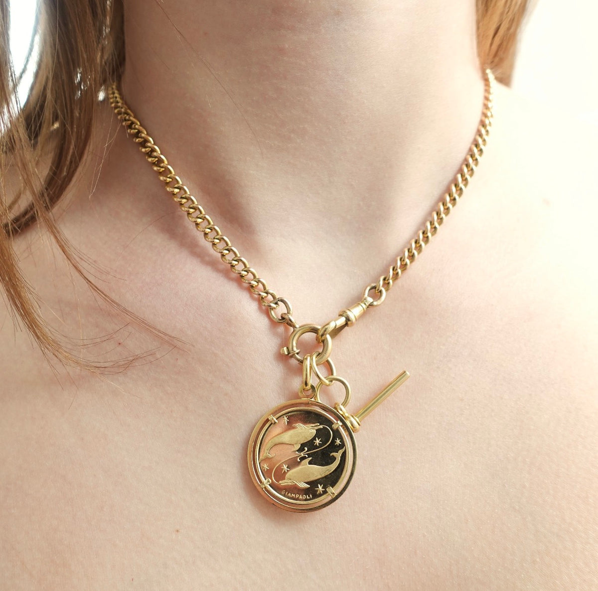 Rare Italian 18K Pisces Pendant  by Giampaoli