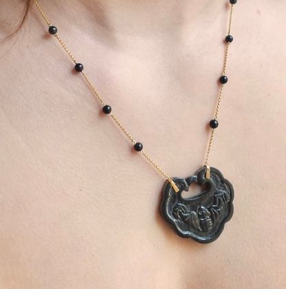 Bat Motif Longevity Lock Necklace
