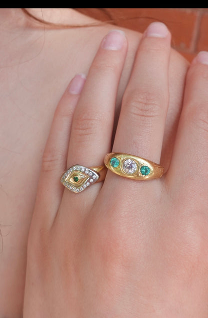 The Evil Eye: Diamond and Tsavorite Ring