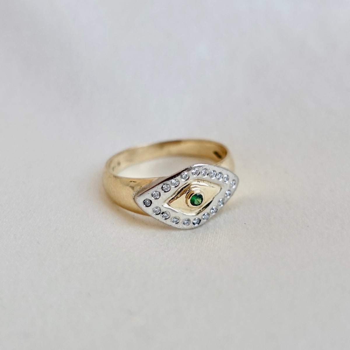 The Evil Eye: Diamond and Tsavorite Ring