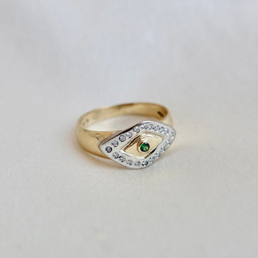 The Evil Eye: Diamond and Tsavorite Ring