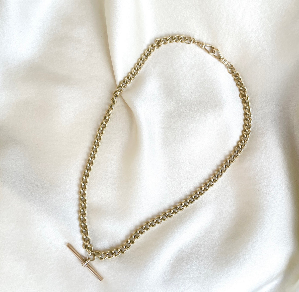 Antique 9K Curb Chain with T-bar