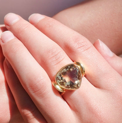 Sculptural Smoky Topaz Ring