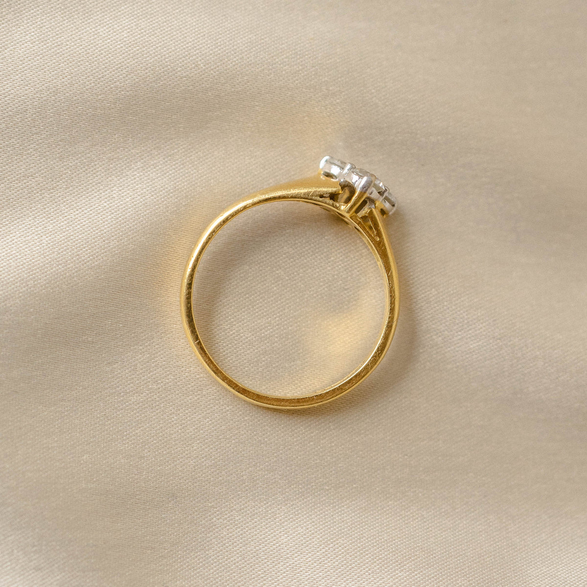 Three Jewels- 3 Stone Diamond Ring in 18K Gold Ring